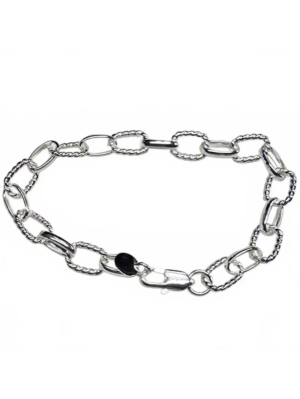 New 925 Sterling Silver Paperclip Chain Bracelet 8.25
